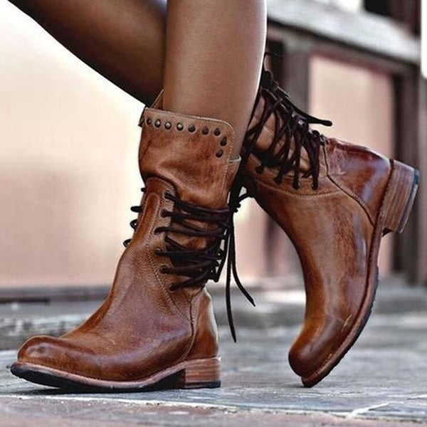 Ciss™ Botas Vintage con Cordones