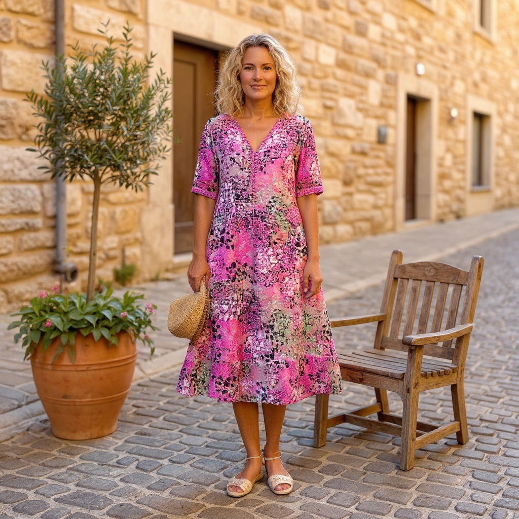 Rachel | Vestido Midi Elegante Estampado