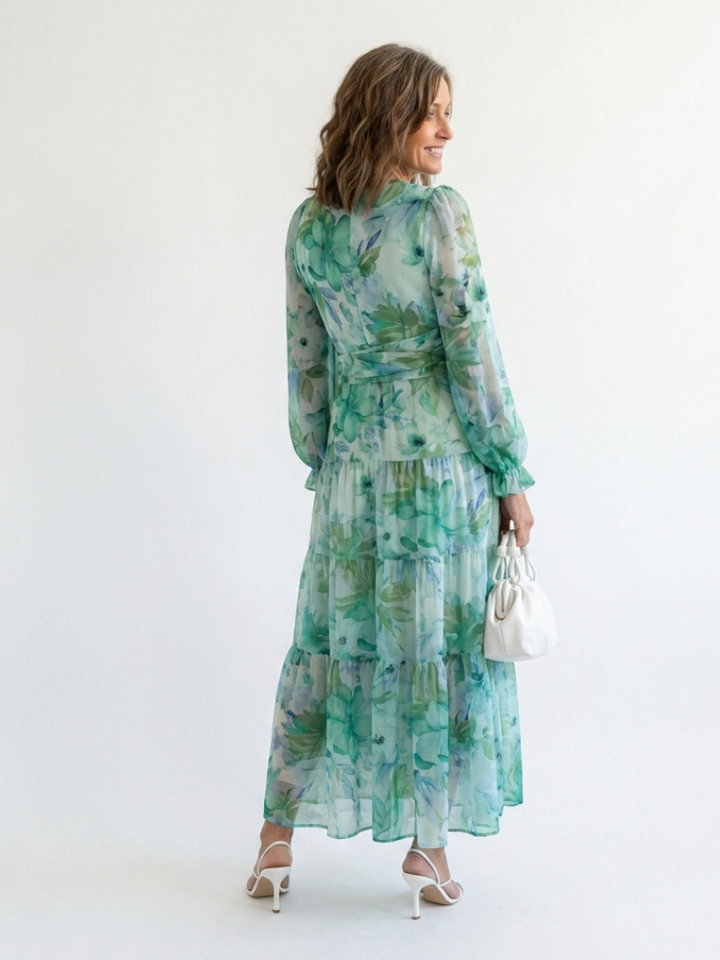 Althea | Vestido Maxi Floral de Manga Larga