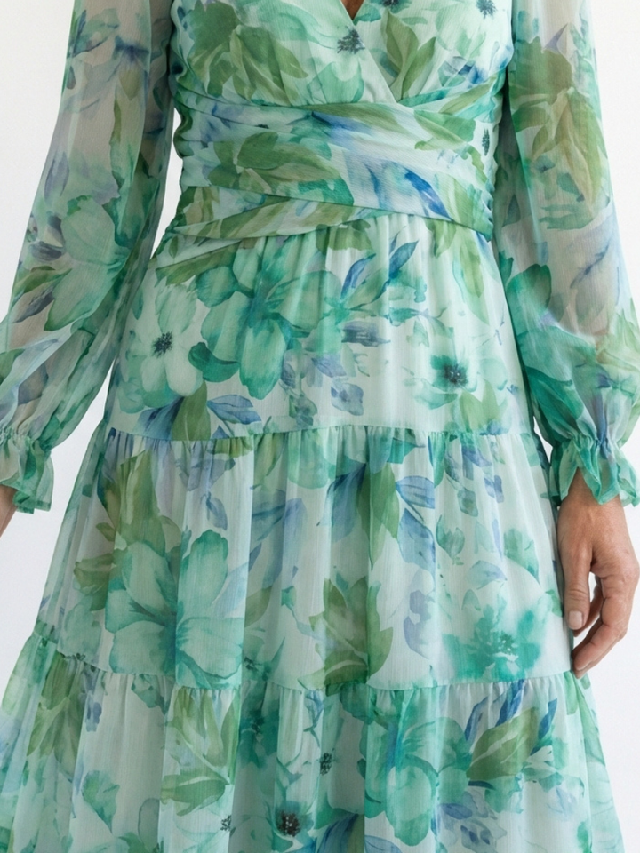 Althea | Vestido Maxi Floral de Manga Larga
