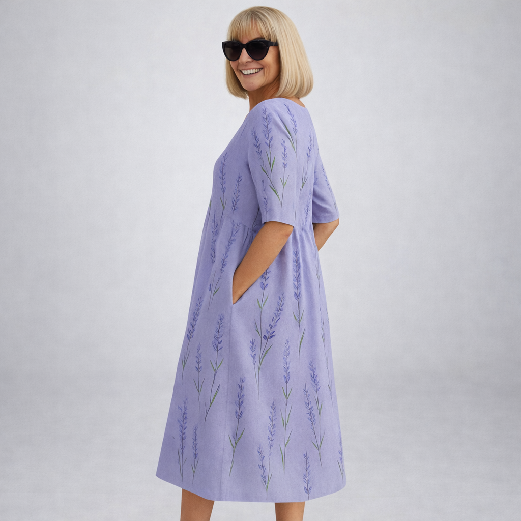 Brittany | Vestido Midi Floral con Bolsillos