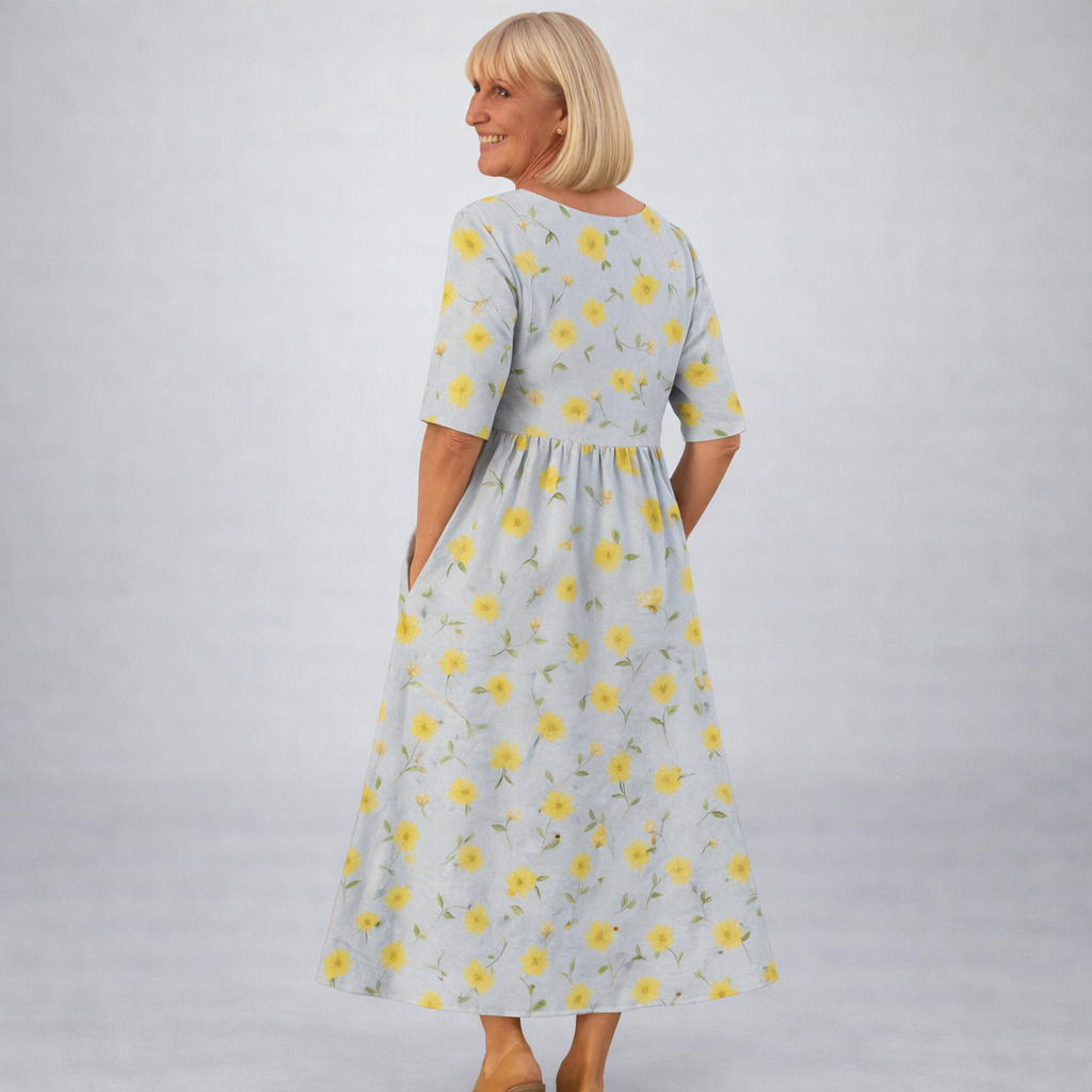 Brittany | Vestido Midi Floral con Bolsillos