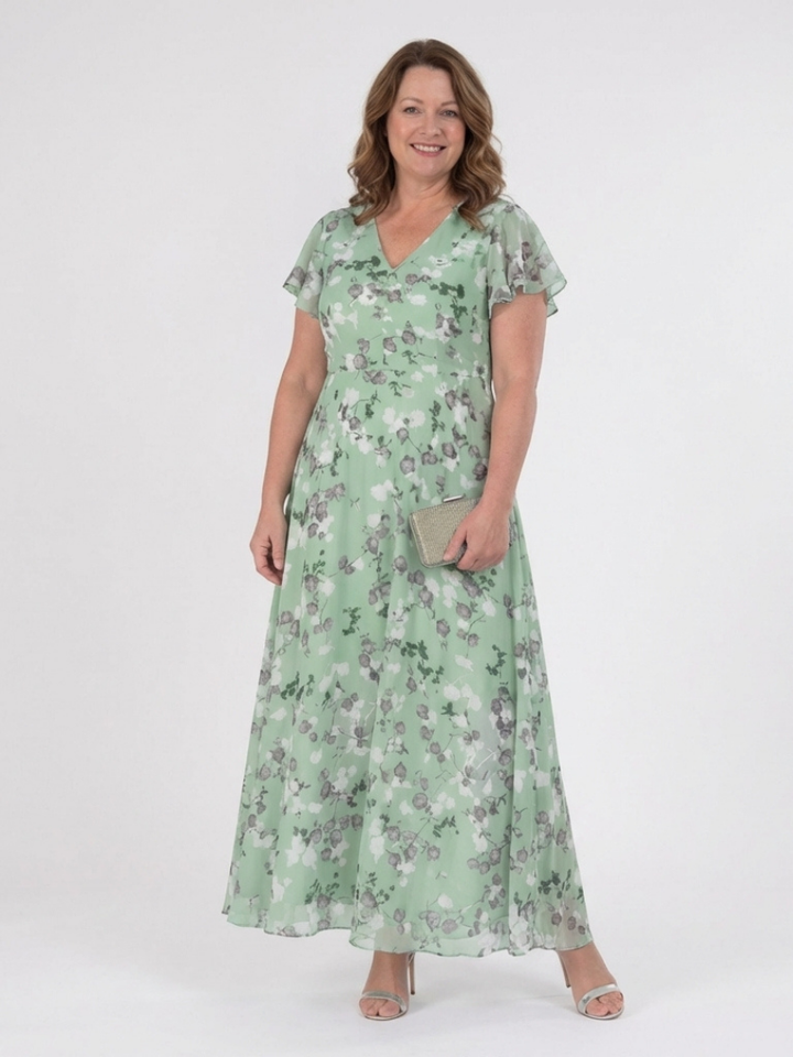 Ismeria | Vestido Maxi Floral de Chifón