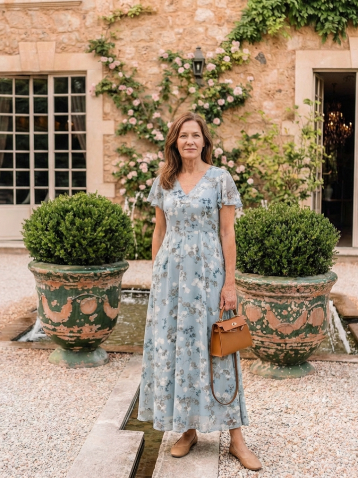 Ismeria | Vestido Maxi Floral de Chifón