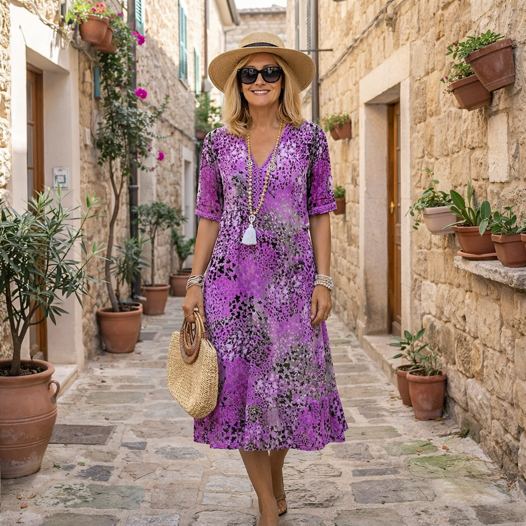 Rachel | Vestido Midi Elegante Estampado