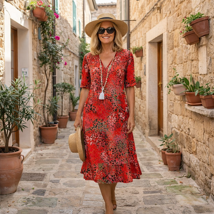 Rachel | Vestido Midi Elegante Estampado