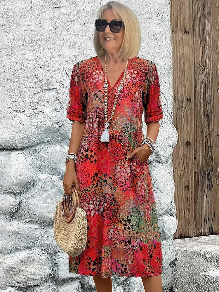 Rachel | Vestido Midi Elegante Estampado