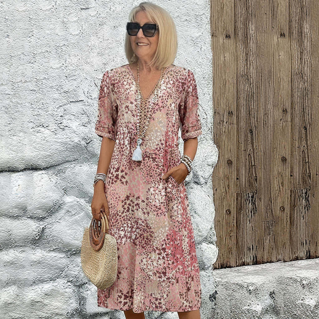 Rachel | Vestido Midi Elegante Estampado